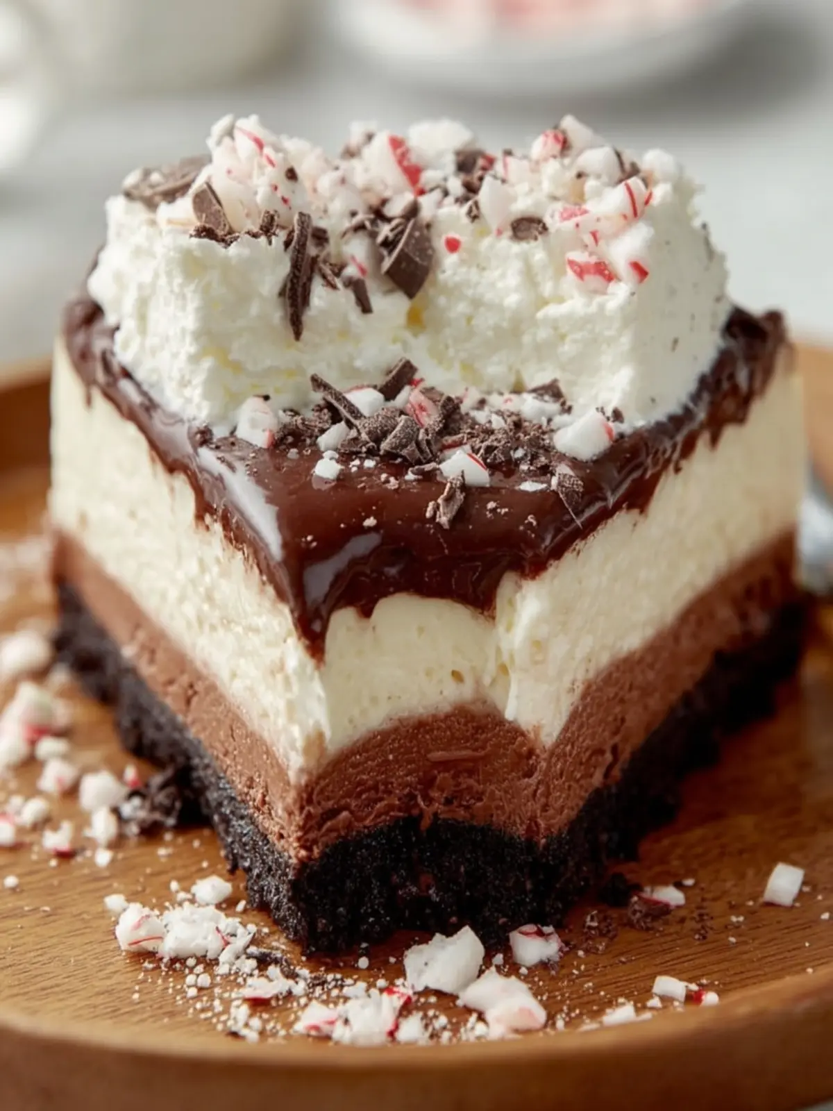 Peppermint Chocolate Cheesecake Slice First Image