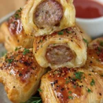 Golden Puff Pastry Sausage Rolls First Image