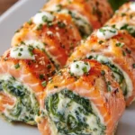 Creamy Spinach Stuffed Salmon Rolls First Image