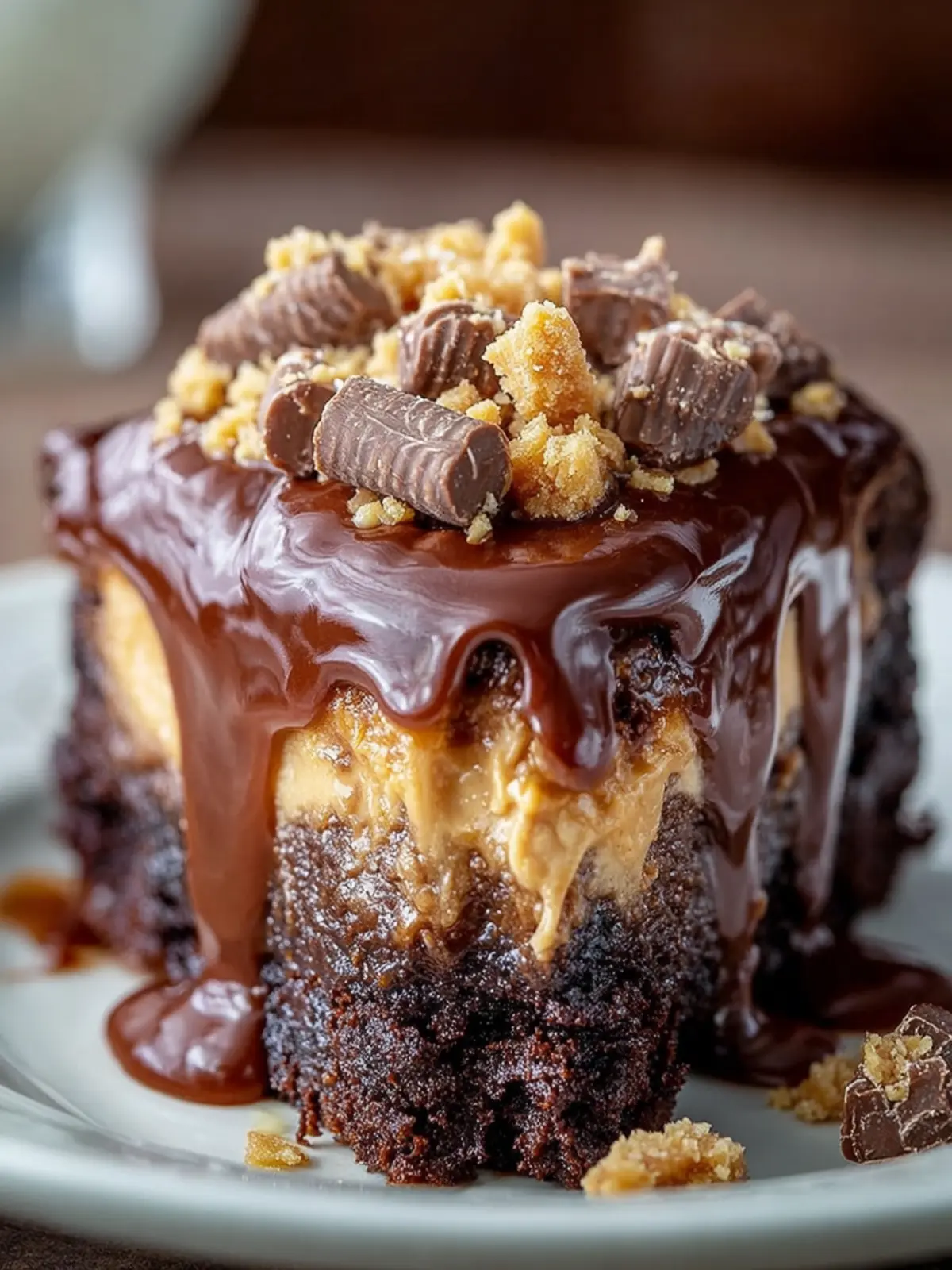 Decadent Peanut Butter Chocolate Cake First Image