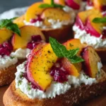 Peach Bruschetta with Whipped Ricotta First Image