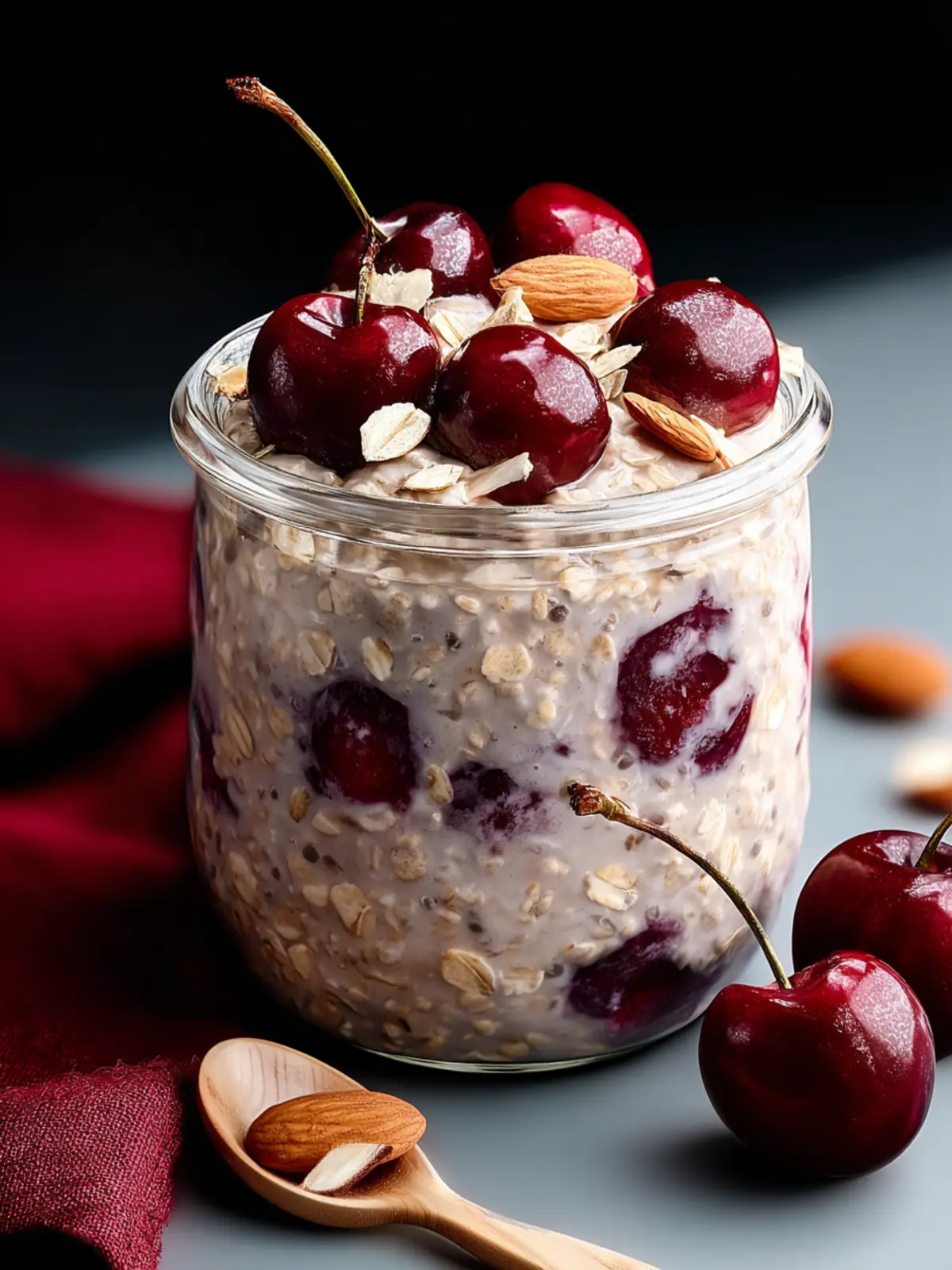 Delightful Cherry Overnight Oats: Quick & Nutritious Bliss