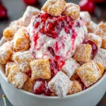 Irresistibly Creamy Cherry Cheesecake Puppy Chow Delight First Image
