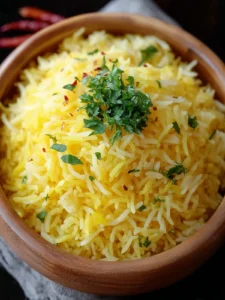 Easy Indian Saffron Yellow Basmati Rice Recipe First Image