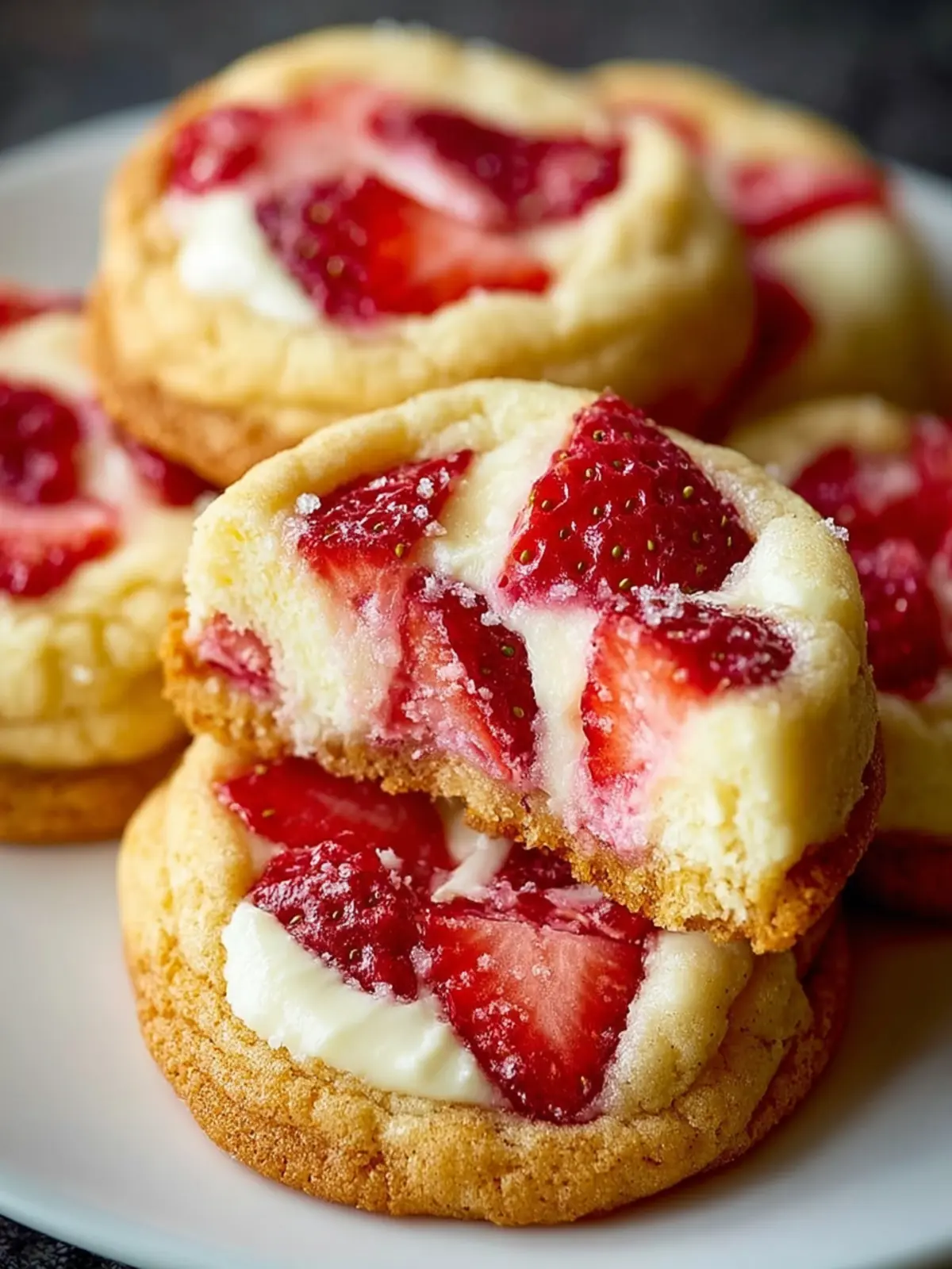 Strawberry Cheesecake Stuffed Cookies First Image