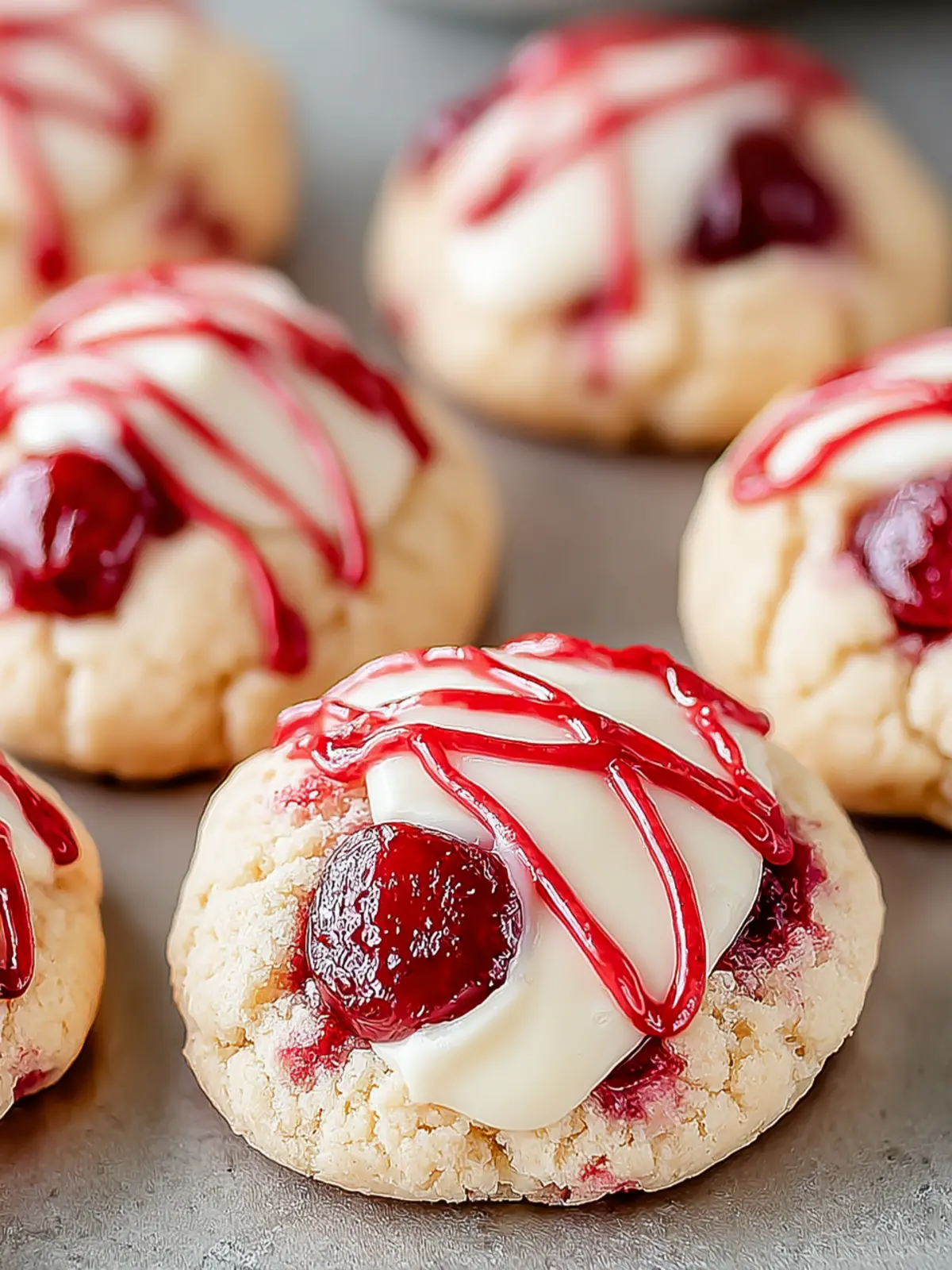 Irresistible Soft Cream Cheese Cherry Almond Cookies First Image