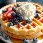 Fluffy Cottage Cheese Waffles - A Breakfast Delight! First Image