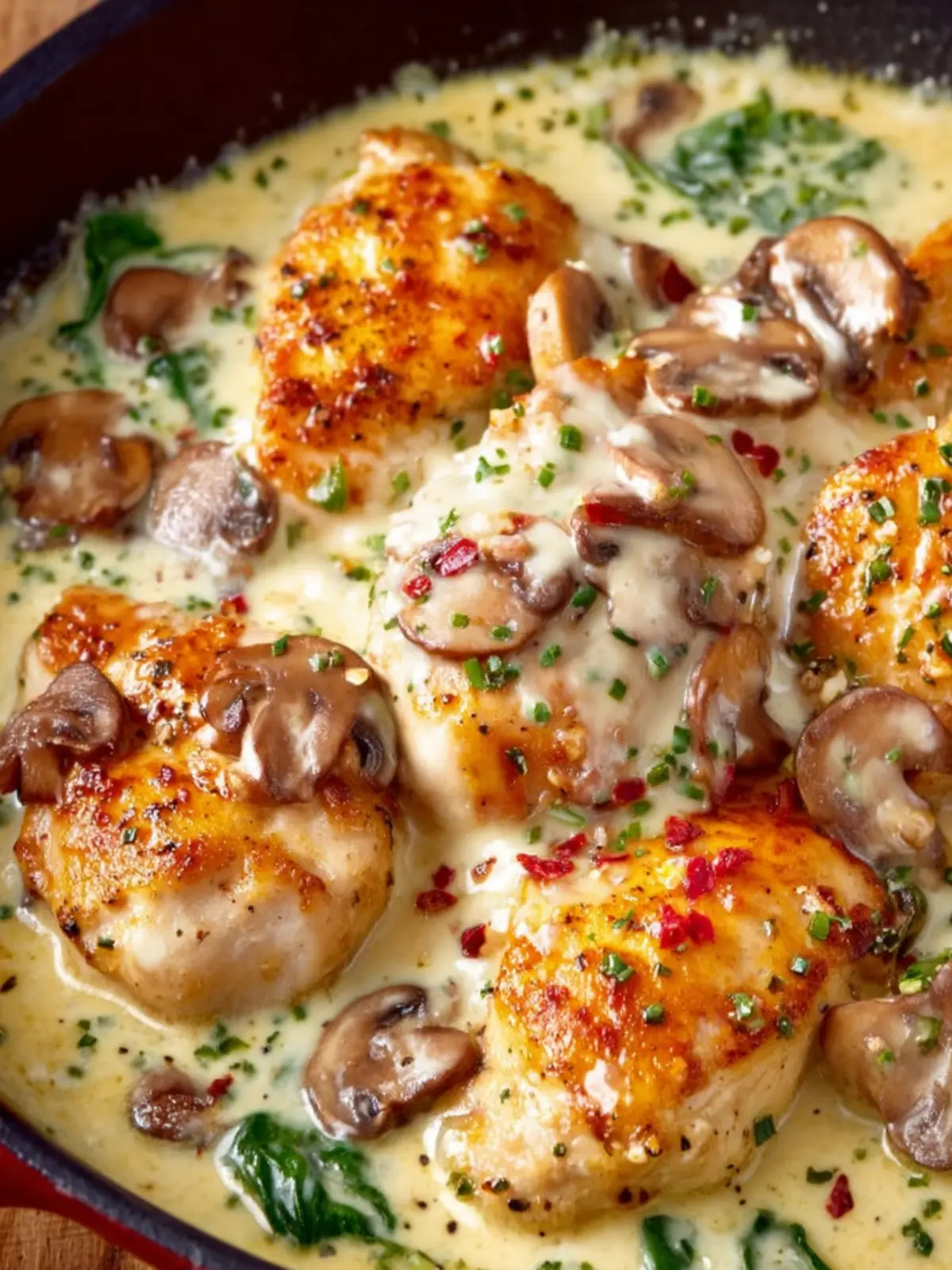 One-Pan Creamy Parmesan Garlic Mushroom Chicken First Image