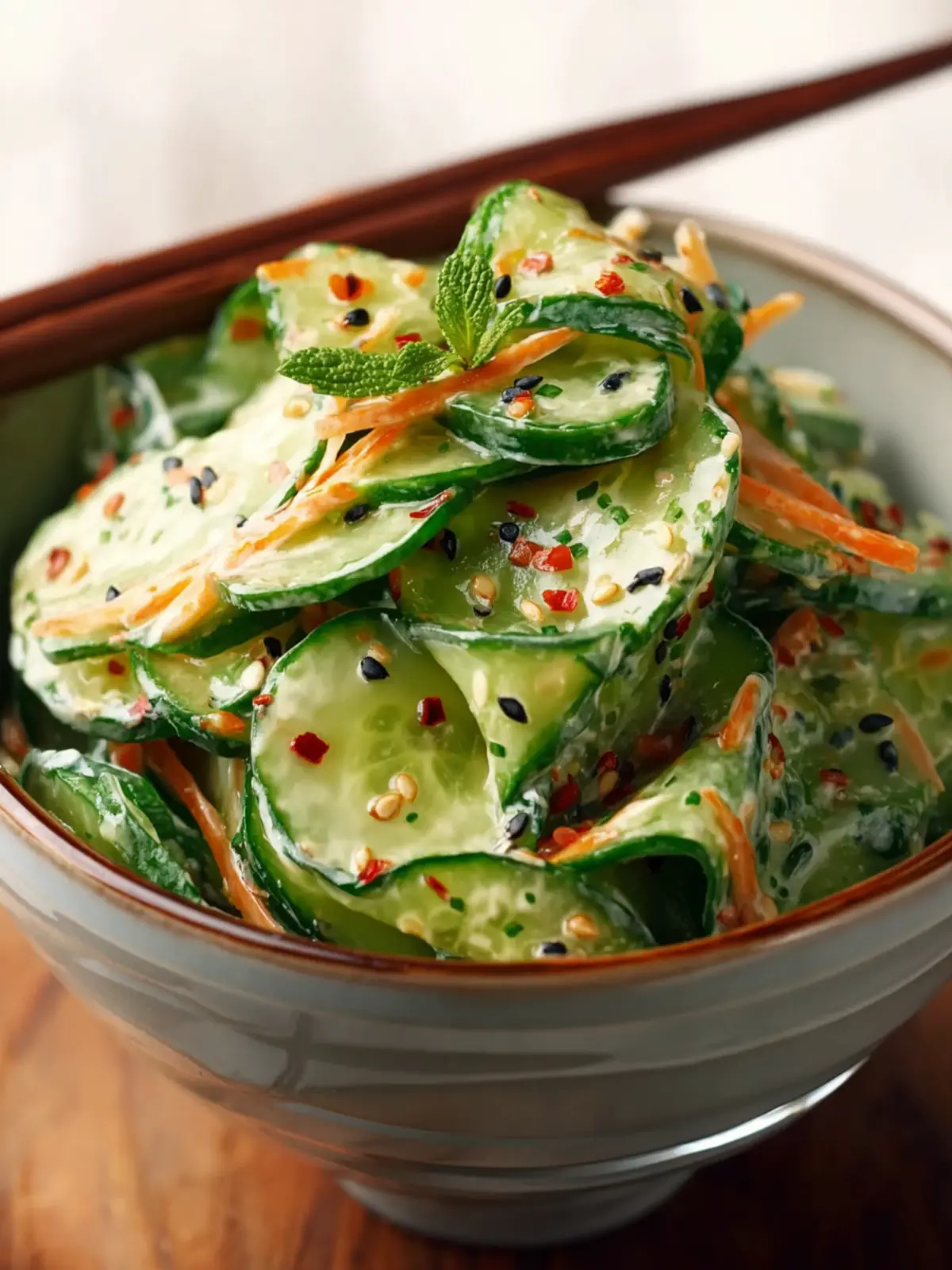 Creamy Asian Cucumber Salad Bowl Recipe First Image
