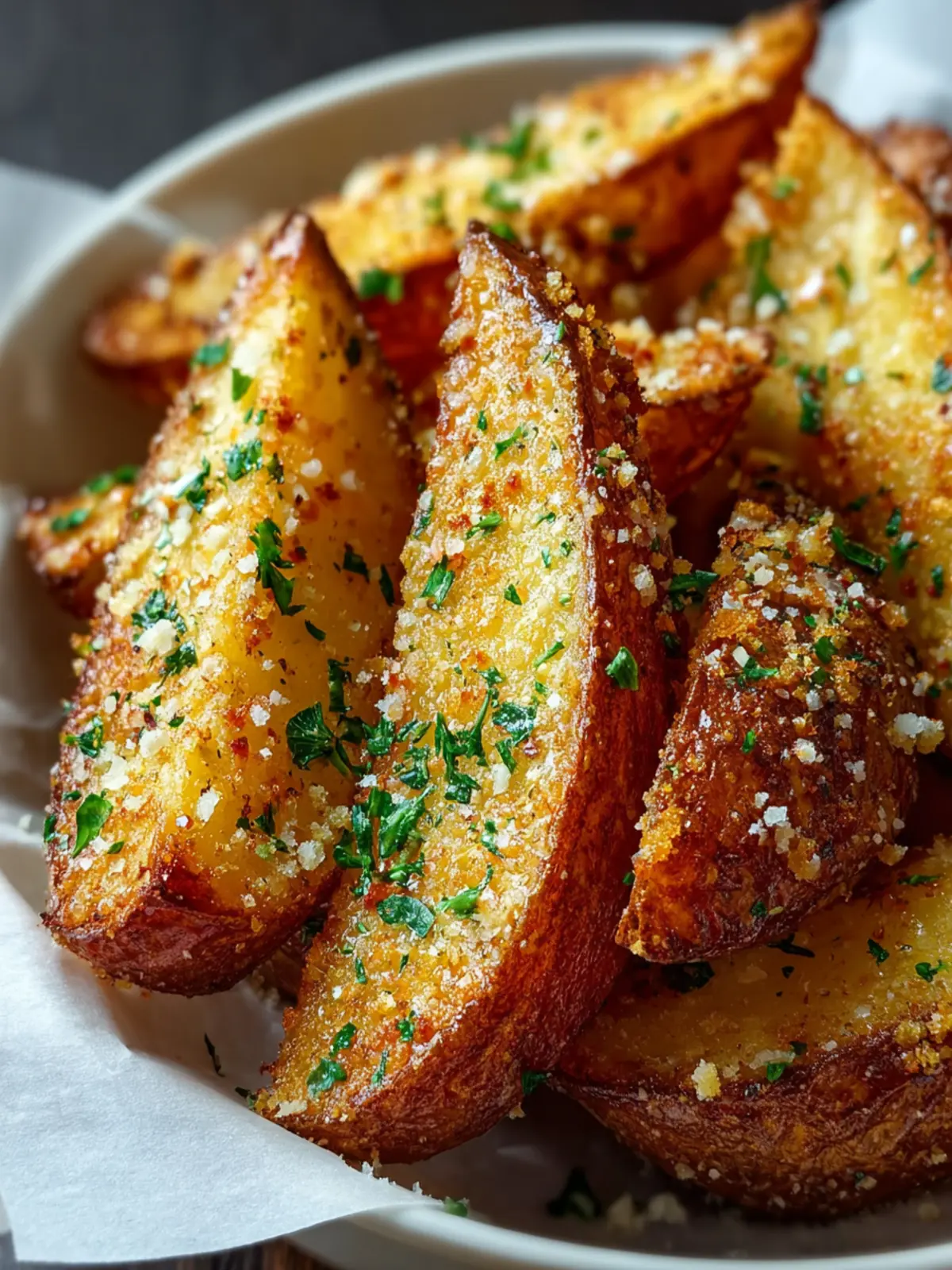 Crispy Baked Garlic Parmesan Potato Wedges Recipe Delight First Image