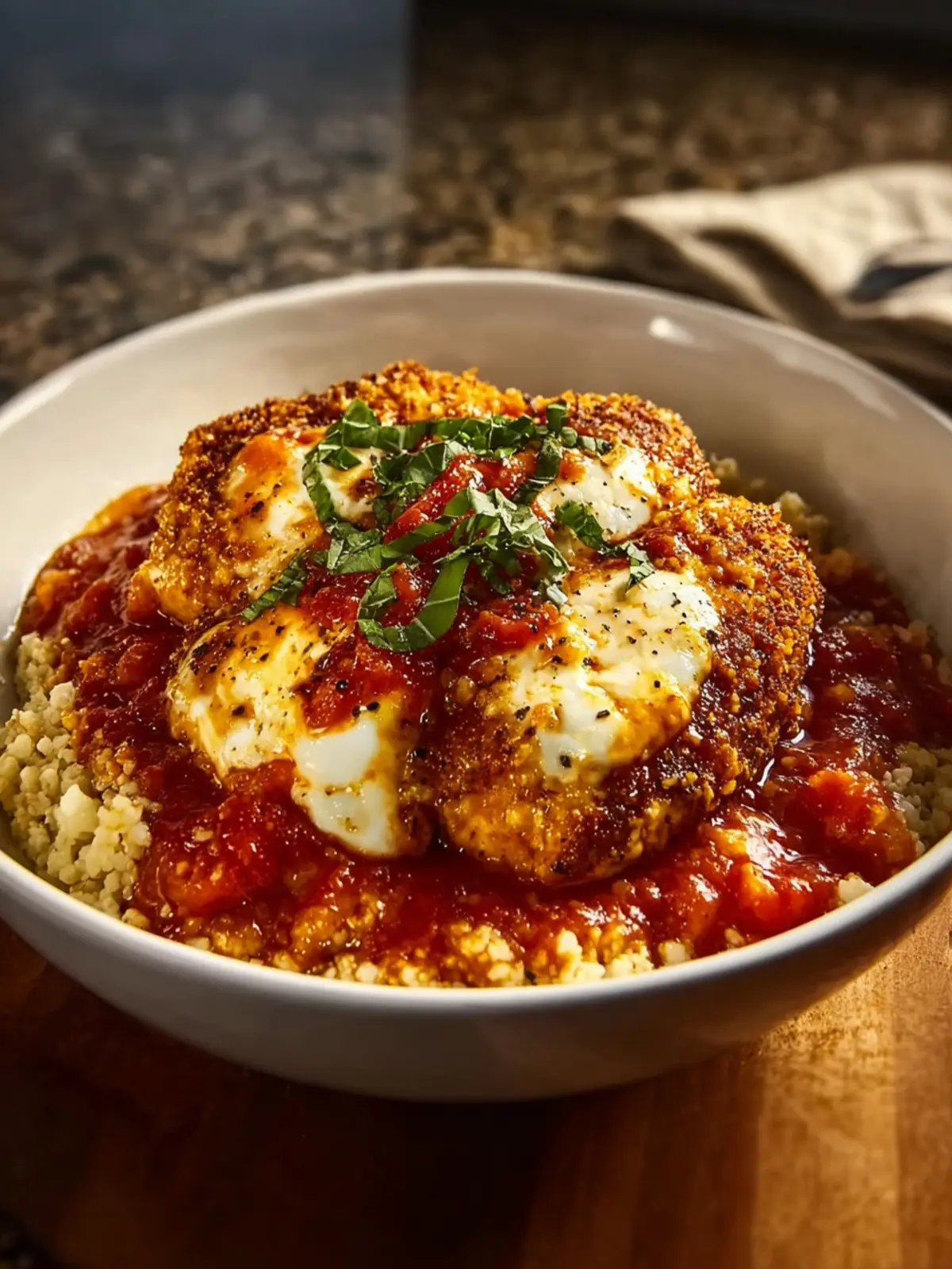 Easy Cottage Cheese Chicken Parm Bowl First Image