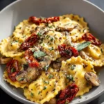 20-Minute Creamy Ravioli with Mushrooms & Sun-Dried Tomatoes First Image