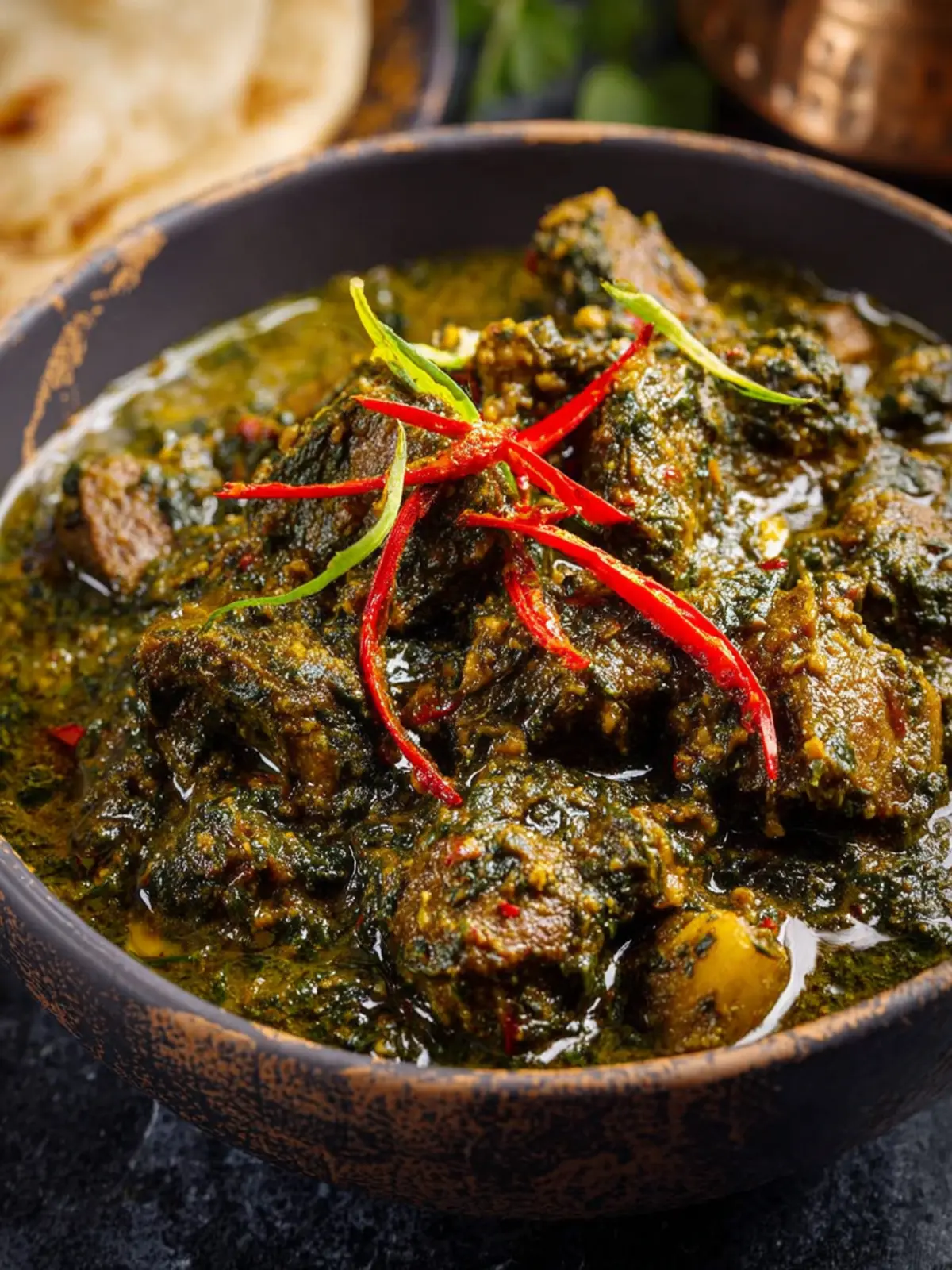 Saag Gosht Recipe (Mutton Cooked With Greens) First Image