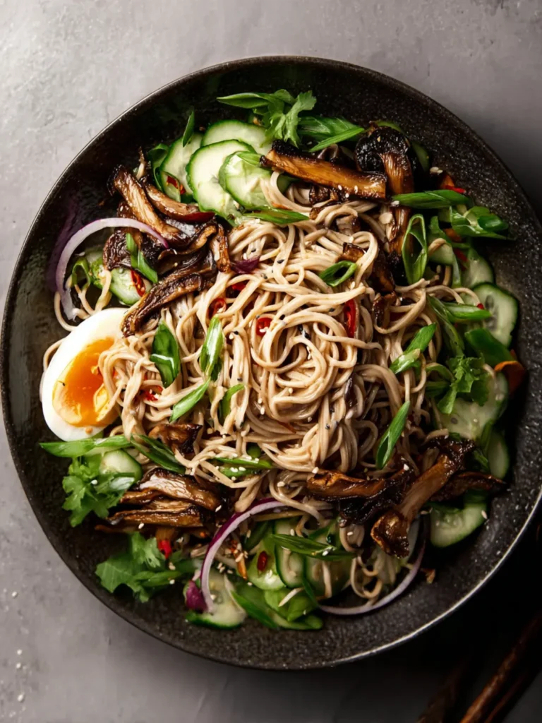 Chilled Soba Noodle Salad with Crispy Shiitake Mushrooms First Image