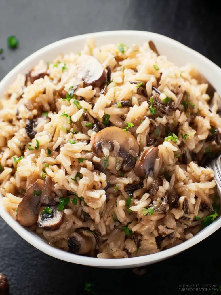 Slow Cooker Mushroom & Wild Rice Pilaf First Image