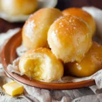 No Knead Dinner Rolls with Honey Butter First Image