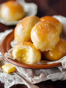 No Knead Dinner Rolls with Honey Butter First Image