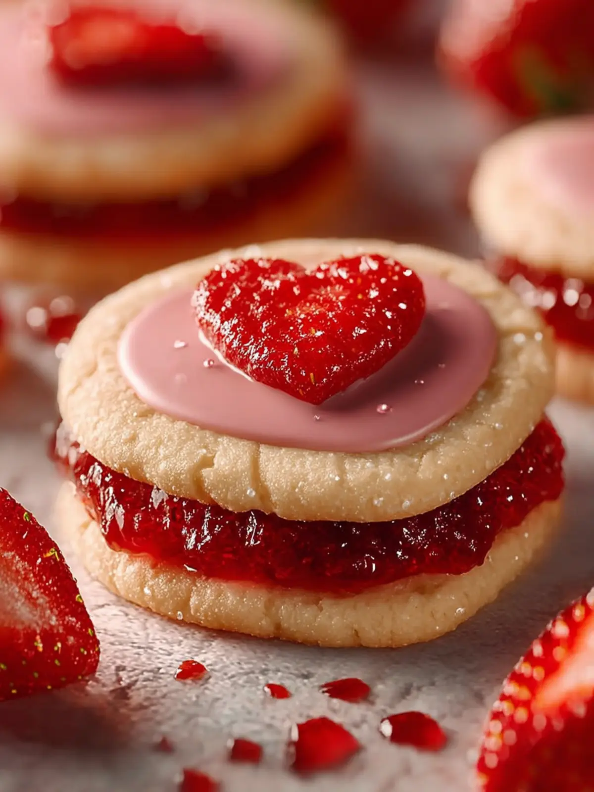 Strawberry Shortbread Cookies First Image